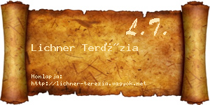 Lichner Terézia névjegykártya